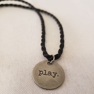 'Play' stainless steel 18" charm necklace